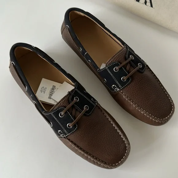 Zara Men's Brown and Black Loafers